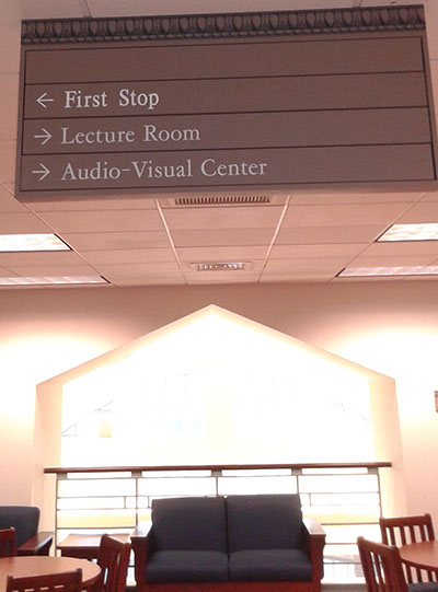 The First Stop Office is located on the second floor of Hoover Library, where the Center for Faculty Excellence used to be.
