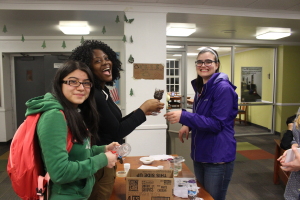 Ornella Ngameni (center) build her own plant holder.