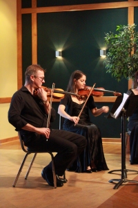 Violinists Brent Price and Christian Simmelink, photo credit Jimmy Calderon