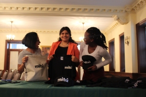 HLA members giving away free t-shirts, bags and hats during the event. Photo by Jimmy Calderon