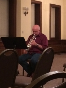 Dave Ballou on the Trumpet. Photo by Emma Carter.