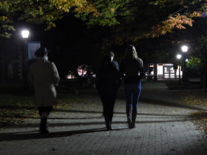 McDaniel students walking around campus during the Ghost Tours. Photo by Hannah Krauss