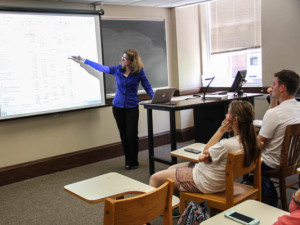 Duvall enlightens her students on the world of accounting. Photo by Jeremy Simon.