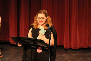 Mary Lib Minter impersonating a happy child. Photo by Jimmy Calderon.